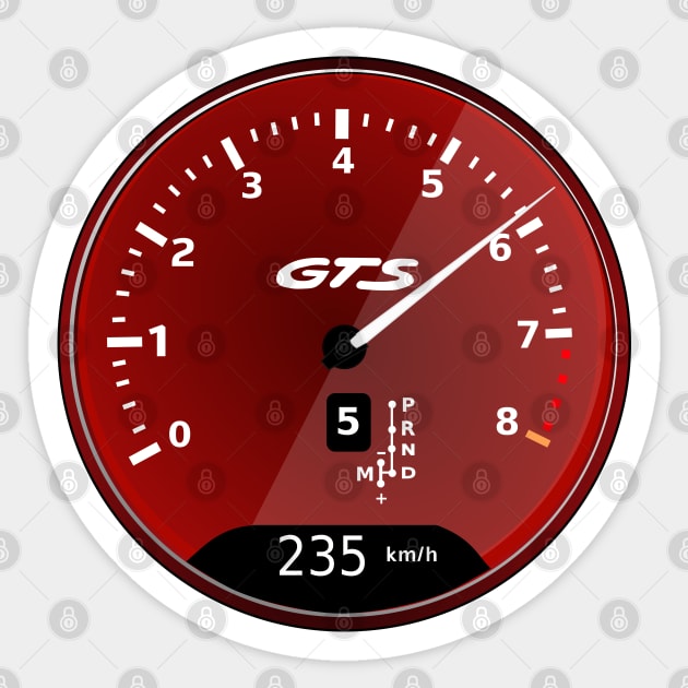 Speedometer Porsche 911 - GTS Sticker by Aurealis